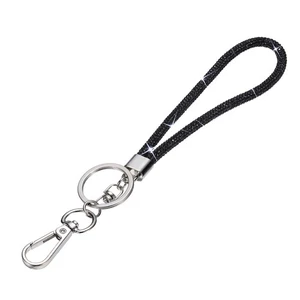 Cordón Bling, 8"/21cm Cordón Cristal Estrás para Llaves de Tarjeta de Identificación, Negro - Imagen 1 de 6