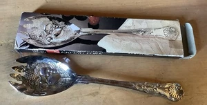Vintage Silver Plated Serving Spoon Fork 8.5" Original Box China Nice Piece - Picture 1 of 12