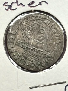 MEDIEVAL 1622 POLAND 3 Groschen Trojak SIGISMUND III Krakow HIGHER GRADE - Picture 1 of 5