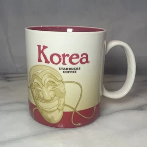Starbucks Korea Kaffeebecher Tasse Collector Series rot weiß 2010 16 Oz gebraucht - Bild 1 von 6