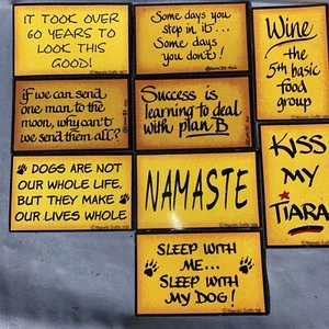 Vintage Refrigerator Magnets Lot 9 Rubber Novelty Sayings Magnetic Graffi - Picture 1 of 5