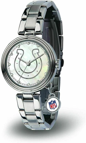NEW INDIANAPOLIS COLTS WOMEN'S CHARM WATCH MOTHER OF PEARL LICENSED Cover