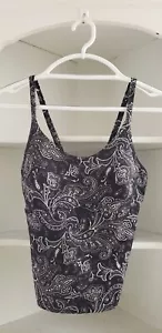 Costume da bagno Lands End taglia 6 Tankini nero bianco paisley integrato coppa D ferretto - Foto 1 di 8