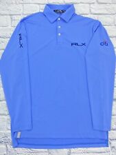 Justin Thomas PGA Tour Issued Long Sleeve Polo Ralph Lauren RLX Blue Sz Small