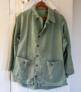 Stencil ID WWII Modified USN Non-HBT Twill Low Pocket Variant Chore Coat Jacket - Picture 1 of 18