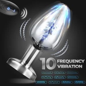 Remote Metal Butt Plug Vibrator Anal Bead Prostate Massage Sex Toy for Men Women - Picture 1 of 10