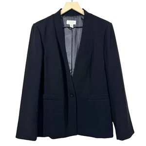 Talbots schwarz einreihig Ausschnitt Anzug Jacke Blazer Größe 12 Büro Karriere - Bild 1 von 10