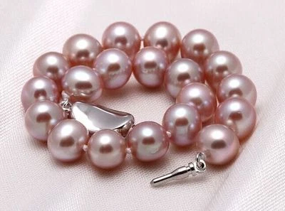 AAA+  7.5-8"11-13mm Natural south sea genuine pink purple round earl bracelet - Image 1 of 2