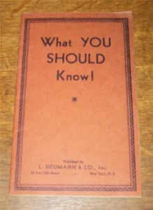 WHAT YOU SHOULD KNOW HEUMANN HEALTH MEDICINE DISEASE QUACK REMEDY TAPE WORM VTG - Picture 1 of 12