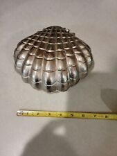 Sea Shell  trinket  Cast Aluminum Vintage Decor hinged opening