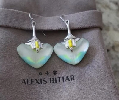 100% Authentic Alexis Bittar Multicolor  Lucite & Baguette Stone Earrings - Image 1 of 4