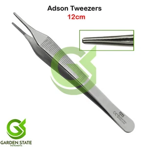 Micro Adson Pinzette Wellenschliff 12 cm Baumwolle Verbandzange Gewebe Präparieren Labor - Bild 1 von 3