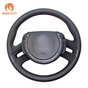 Black Artificial Leather Steering Wheel Cover for Citroen C4 Picasso 2007-2013 - Picture 1 of 8