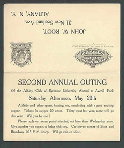1909 PC UY4 PR ALBANY NY SYRACUSE UNIV ALBANY CLUB ALUMNI DINNER - Picture 1 of 2