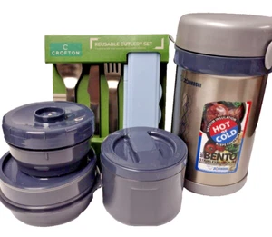 Zojirushi Ms. Bento Stainless-Steel Vacuum Lunch Jar, 28.5 oz + Cutlery Set - Picture 1 of 10
