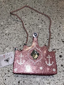 Walt Disney Cruise Wish Royal Court Royal Tea Pink Sparkle Crown Purse NWT - Picture 1 of 7