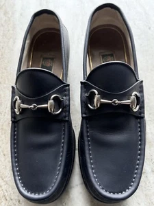 GUCCI 1953 Horsebit Leather Loafer Matte Blue 6 / 6.5 US $1000 Brixton Jordaan - Picture 1 of 12