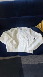 stitches and stripes white sweater size small - Picture 1 of 5