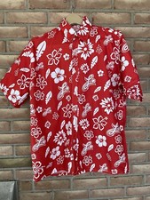 LANCASTER BARNSTORMERS Red/White Hawaiian Short Sleeve Button Shirt See Measure
