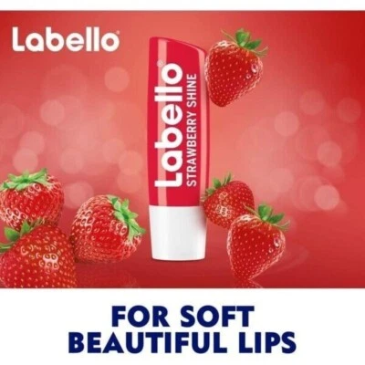 Bálsamo labial rojo suave brillo hidratante fresa Labello para labios secos 4,8 G mujeres Foto 1 de 2