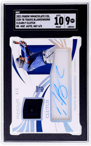 2021 Travis Blankenhorn Clearly Clutch Rookie Material Auto Hat /5 SGC 9/10