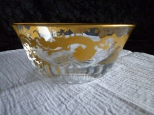 Saint-Louis Kristall Glas Schälchen mit Goldrand, Goldverzierung Rocaille-Dekor - Bild 1 von 7