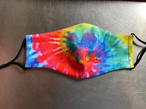 Tie Dye Multicolor Print Face Mask with PM2.5 Filter Pocket - Picture 1 of 6