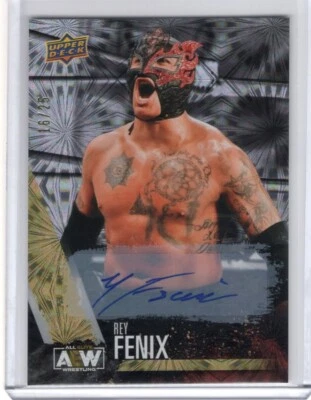 2021 Upper Deck AEW Autograph Pyro Parallel #58 Rey Fenix 16/25 - Image 1 of 2