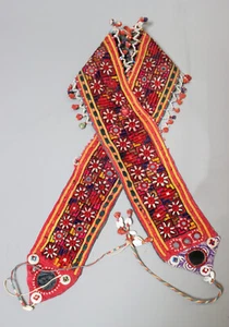 Antike ethnische Stickerei Spiegelarbeit Textilband Indien Shisha Banjara Kutch - Bild 1 von 14