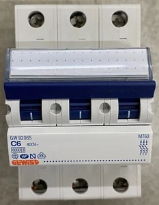GEWISS GW92065, MCB, 3P, C Curve, 6A 230/400V - Picture 1 of 5