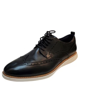Cole Haan Mens Dress Shoes Grand Evolution Shortwing Wingtip Oxfords Black Iv... - Picture 1 of 10