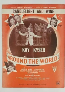 Spartiti musicali vintage ~ lume di candela e vino ~ 1943 ~ "In giro per il mondo" Kay Kyser - Foto 1 di 3