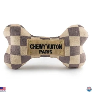 Plush Designer Dog Toy Bone with Squeaker, Machine-Washable, Medium Size - Picture 1 of 5