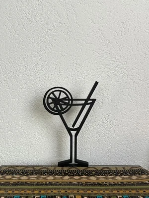 Cocktail-Glas Dekoration | Silhouette Lineart aus 3D-Druck | Bar Deko | Minimal - Bild 1 von 4