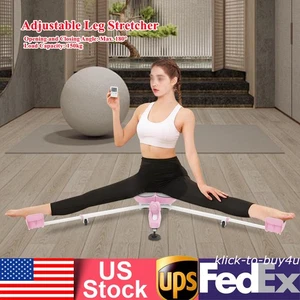 Pink Adjustable Leg Stretcher Flexibility Stretching Equipment Sports With Timer - Picture 1 of 14