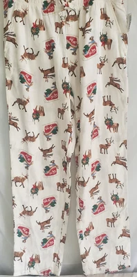 Old Navy Christmas Reindeer Pajama Flannel Lounge Pants Size L New W/Tag - Image 1 of 4