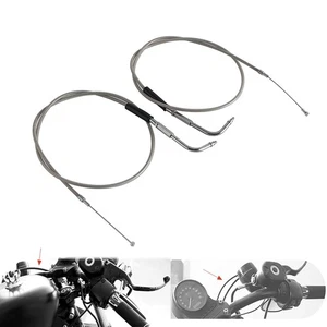 For Harley Sportster XL883 XL1200 1996-15 Stainless Braided 0.9M Throttle Cable - Picture 1 of 11
