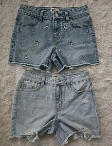 Lot of 2 So Girls Size 12 Jean Shortie Shorts Inseam 4 " New Without Tags #BB - Picture 1 of 5