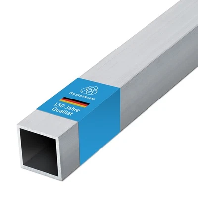THYSSENKRUPP Alu Vierkantrohr Aluminium Rechteckrohr Quadratrohr Rohr Vierkant 2450mm