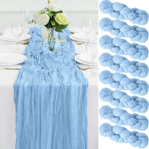 8Pack Baby Blue Cheesecloth Table Runner 10FT Gauze Cheese Cloth Table Runner... - Picture 1 of 8