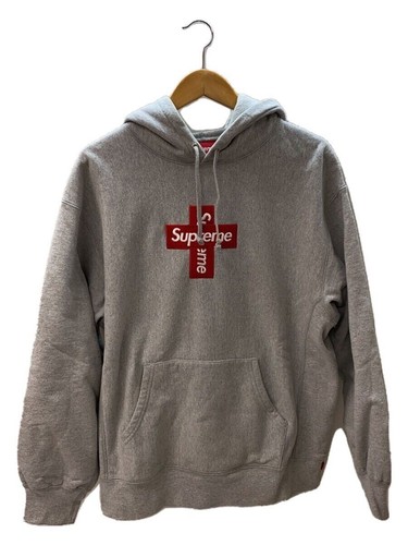 Felpa con cappuccio Supreme CROSS BOX LOGO grigia L usata