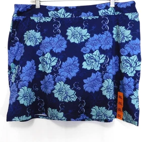 Tranquility Activewear Skort Comfort Pull On XXL Blue Floral Print NEW - Picture 1 of 6