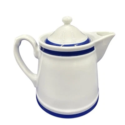 Williams Sonoma Brasserie Blue and White Creamer with Lid 4.75" Japan - Image 1 of 4