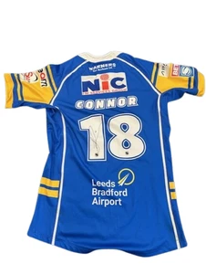 LIMITED EDITION Leeds Rhinos Barnardo’s Takeover shirt MATCH WORN Signed Connor - Picture 1 of 6
