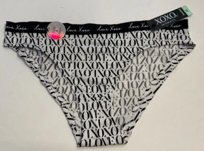 Новый любовь XOXO женщин размер M белый черный Intimates хипстер нижнее белье трусики - Изображение 1 из 2