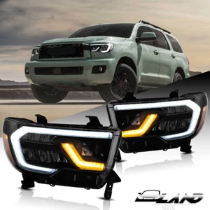 Full LED Headlights w/Sequential For Toyota 2007-2013 Tundra/2008-2020 Sequoia - Picture 1 of 17