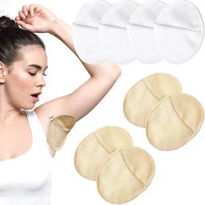 4 Pairs Underarm Sweat Pads Reusable Armpit Absorbing Guards Washable with Shoul - Picture 1 of 7