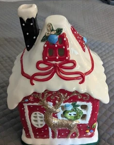 Blue Sky Heather Goldmine Weihnachten Haus Teelicht Kerzenhalter 11,5" 2017 - Bild 1 von 14