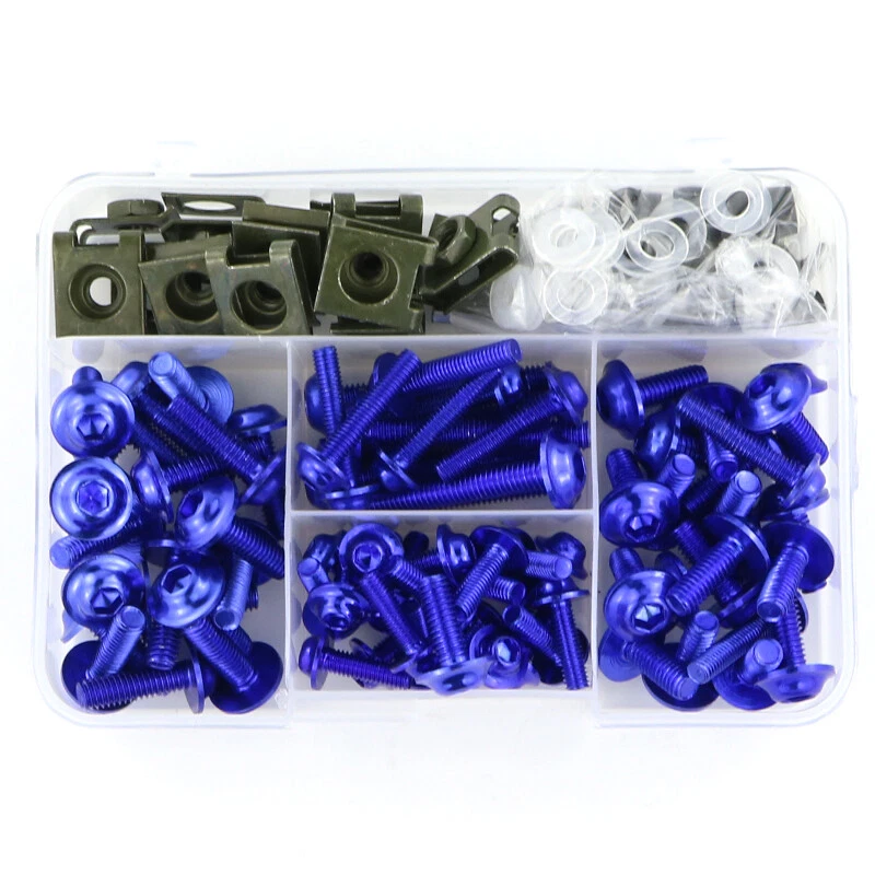 Fit For Honda CRF250L/Rally CRF300L/Rally Aluminum Fairing Bolt Screw Kit Blue - Image 1 of 4