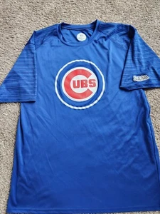 Mens Stitches MLB Chicago Cubs Athletic Shirt Size XL Blue Polyester - Picture 1 of 7